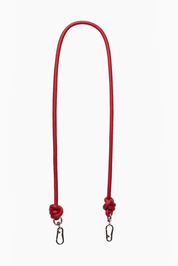 Cadena Piel Nudo Roja Olivia 80cm