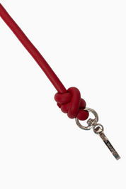 Cadena Piel Nudo Roja Olivia 80cm