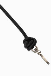 Olivia Black Knotted Leather Chain 80cm