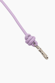 Lilac Knotted Leather Chain 80cm