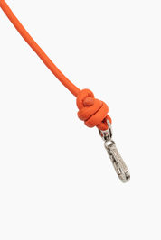 Orange Knotted Leather Chain 80cm