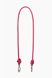 Fuchsia Knotted Leather Chain 80cm