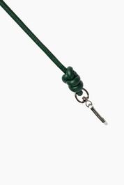 Dark Green Knotted Leather Chain 80cm