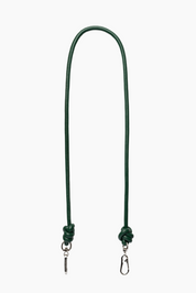 Dark Green Knotted Leather Chain 80cm