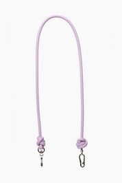 Lilac Knotted Leather Chain 80cm