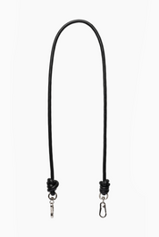 Olivia Black Knotted Leather Chain 80cm