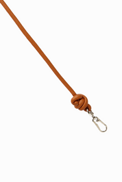 Brown Knotted Leather Chain 80cm