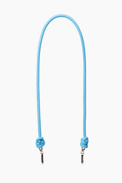 Light Blue Knotted Leather Chain 80cm