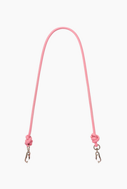 Pink Knotted Leather Chain 80cm