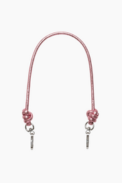 Metallic Pink Knotted Leather Chain