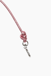 Metallic Pink Knotted Leather Chain